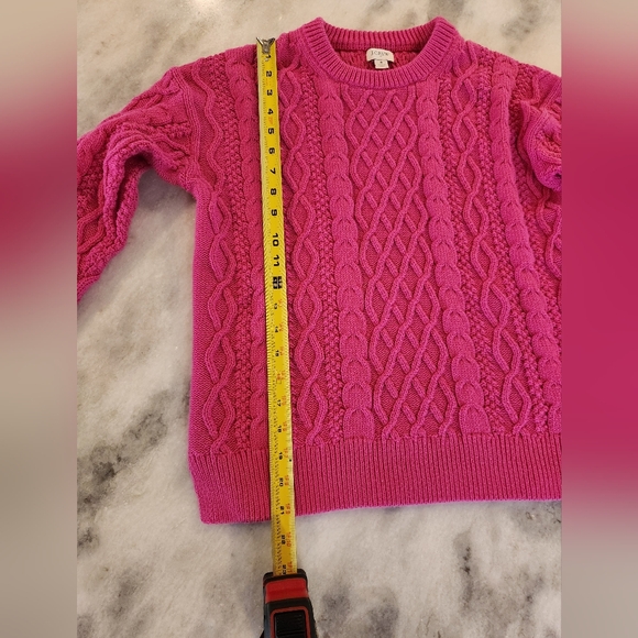 J. Crew Factory Pink Cable Knit Cotton Sweater - Women's Size Small - Picture 3 of 7